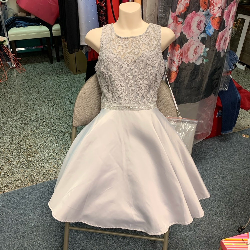 Silver mini Dama Dress